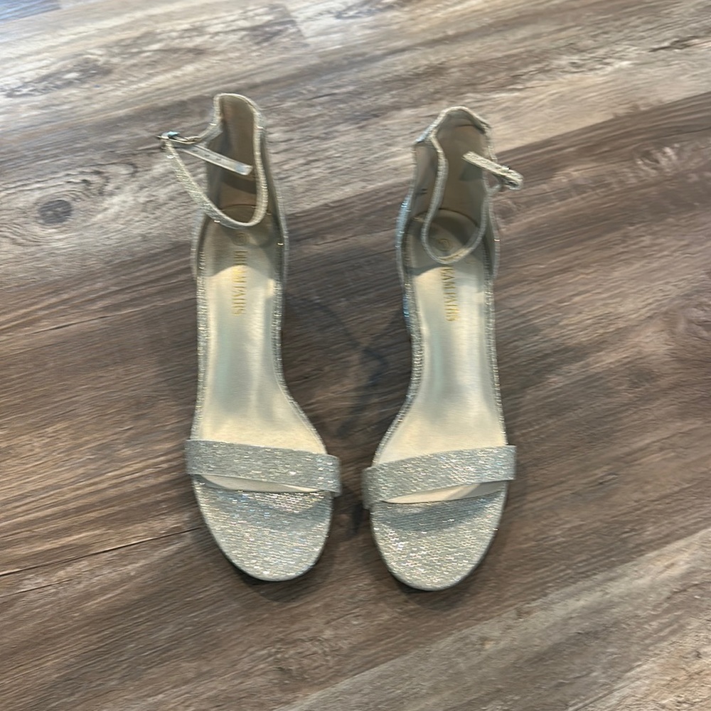 Silver heels size 10